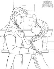 coloriage reine des neige le baiser